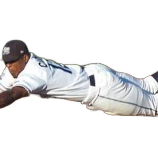 baseball, player, white, uniform, dives, base, sunny, day transparent PNG cut-out