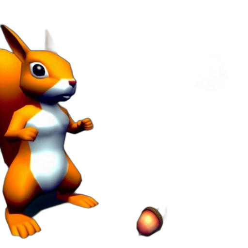 animal, creature, staff, 3d render, concept art, pixel art, animated, squirrel transparent PNG cut-out