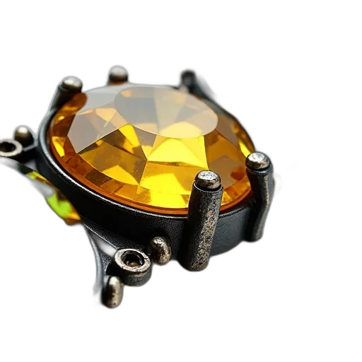 jewelry, crown, robot, weapon, 3d render, golden, close-up, bracelet transparent PNG cut-out