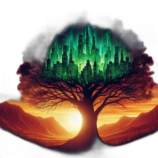 tree, crown, dragon, hair, fantasy art, concept art, photorealistic, pixel art transparent PNG cut-out