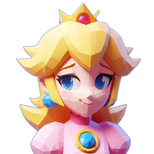 crown, dress, face, staff, pixel art, concept art, 3d render, watercolor transparent PNG cut-out