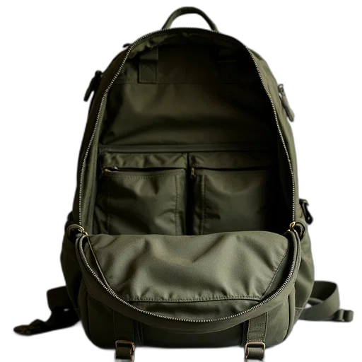jacket, view, military, backpack, open, compartment transparent PNG cut-out