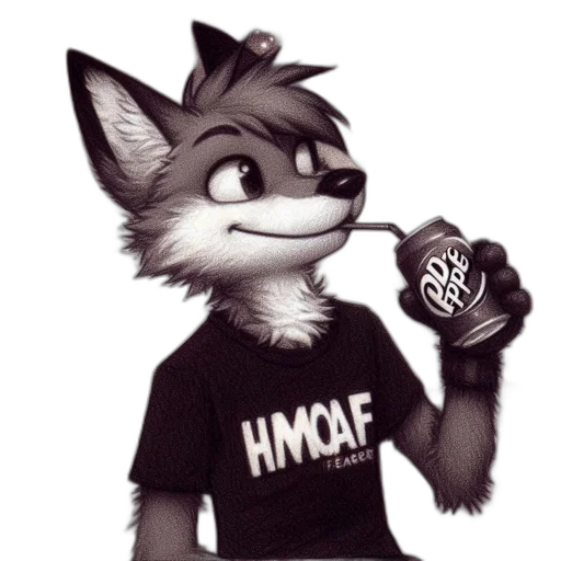 staff, animal, vaporwave, cartoon, pixel art, fantasy art, monochrome, anthropomorphic transparent PNG cut-out