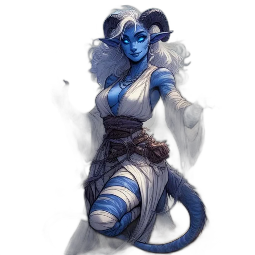 staff, dragon, fantasy art, concept art, watercolor, comic book art, blue, monochrome transparent PNG cut-out