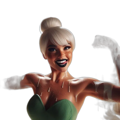 3d render, concept art, comic book art, photorealistic, green, fairy-like, creature, resembling transparent PNG cut-out