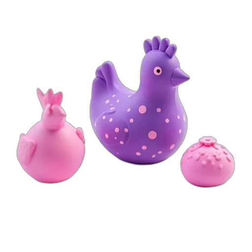 3d render, collection, purple, pink, plastic, toys, including, large transparent PNG cut-out