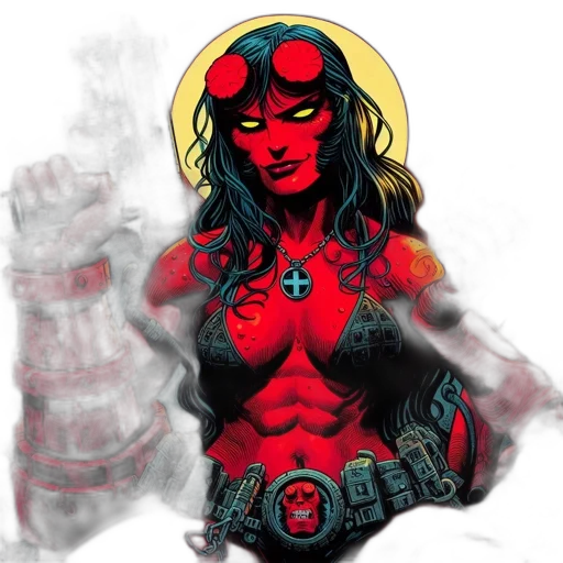 comic book art, concept art, fantasy art, pixel art, red, another, image, presents transparent PNG cut-out