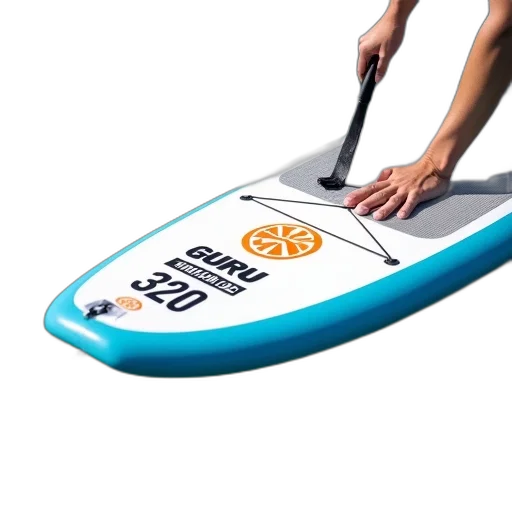 weapon, staff, 3d render, person, holding, end, surfboard, their transparent PNG cut-out