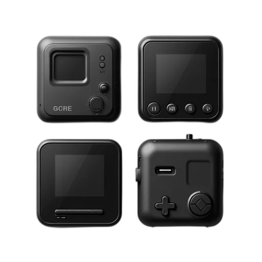 3d render, concept art, monochrome, dark, collection, four, black, electronic transparent PNG cut-out