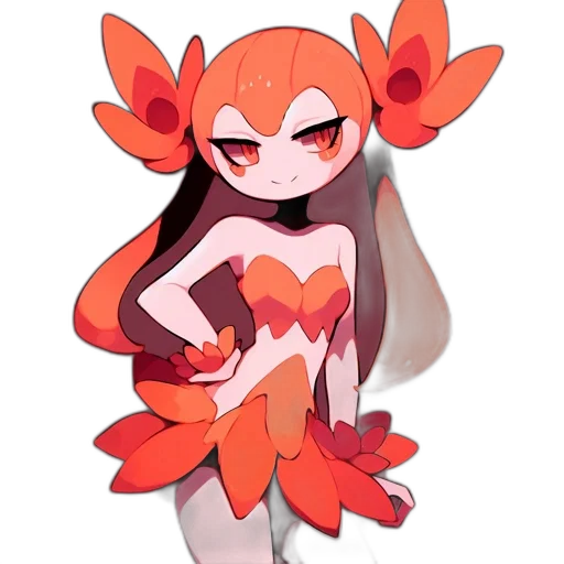 creature, flower, staff, animal, concept art, pixel art, watercolor, anime transparent PNG cut-out