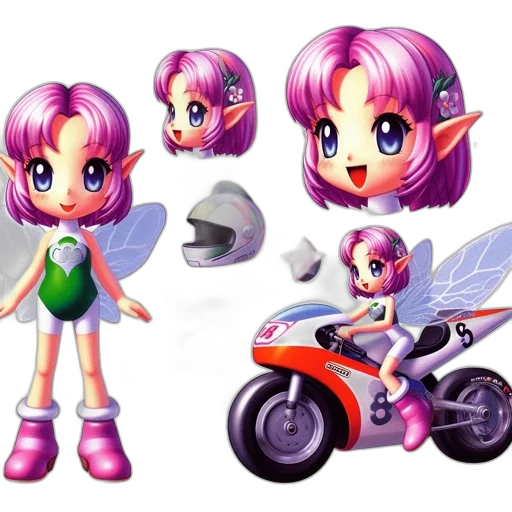 concept art, 3d render, vaporwave, pixel art, pastel, illustration, features, pink-haired transparent PNG cut-out