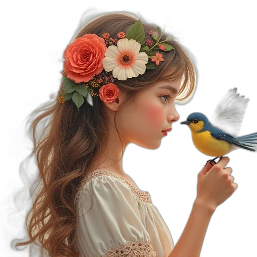 jewelry, crown, photorealistic, oil painting, fantasy art, concept art, forest, blue transparent PNG cut-out