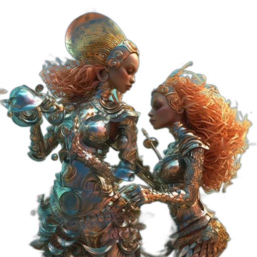 robot, jewelry, creature, concept art, fantasy art, 3d render, photorealistic, underwater transparent PNG cut-out
