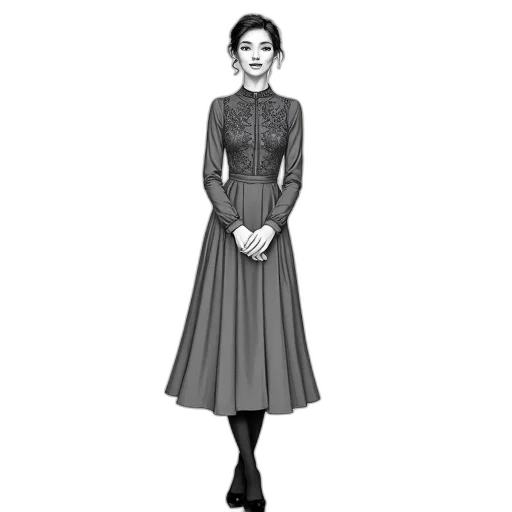 dress, staff, photorealistic, concept art, pixel art, cartoon, monochrome, black transparent PNG cut-out