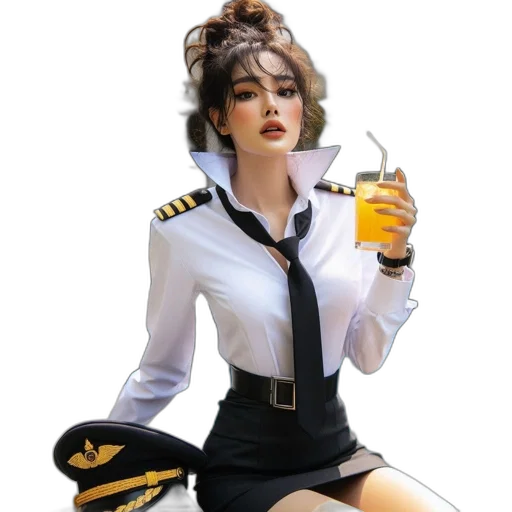 staff, jacket, concept art, photorealistic, oil painting, 3d render, woman, formal transparent PNG cut-out