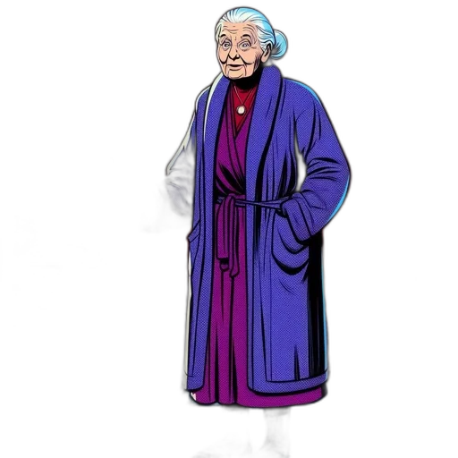 dress, jacket, staff, concept art, cartoon, 3d render, pixel art, elderly transparent PNG cut-out