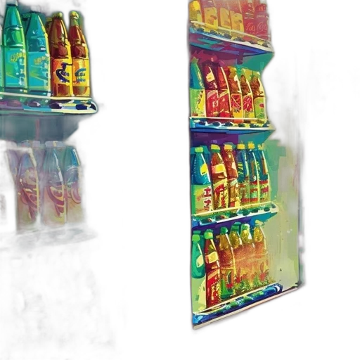 bottle, food, 3d render, photorealistic, colorful, neon, illuminated, vending transparent PNG cut-out