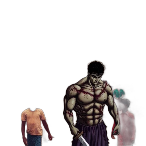 creature, concept art, comic book art, fantasy art, pixel art, fog, fire, urban transparent PNG cut-out