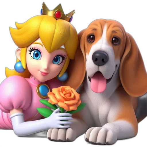 animal, food, crown, 3d render, concept art, pixel art, photorealistic, two transparent PNG cut-out