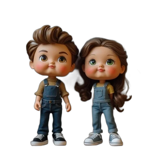 3d render, cartoon, photorealistic, concept art, frame, displaying, couple, bobble transparent PNG cut-out