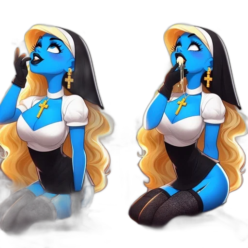 concept art, 3d render, fantasy art, cartoon, blue, digitally, illustrated, figure transparent PNG cut-out