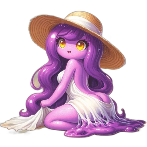 hat, creature, dress, fantasy art, pixel art, concept art, anime, pastel transparent PNG cut-out