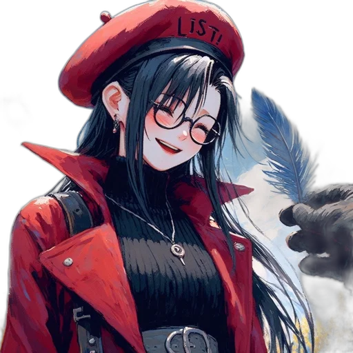 staff, jacket, dragon, hat, fantasy art, anime, concept art, pixel art transparent PNG cut-out