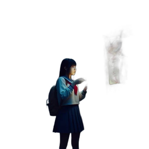 dress, jacket, robot, mask, concept art, photorealistic, 3d render, anime transparent PNG cut-out