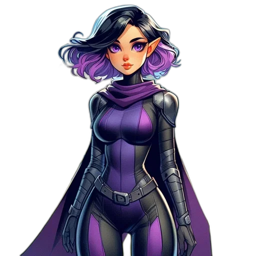 jacket, concept art, comic book art, pixel art, fantasy art, dark, female, animated transparent PNG cut-out