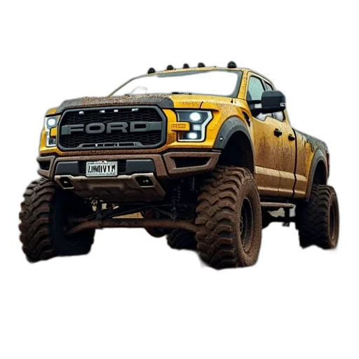 car, 3d render, first, image, shows, muddy, truck, oversized transparent PNG cut-out