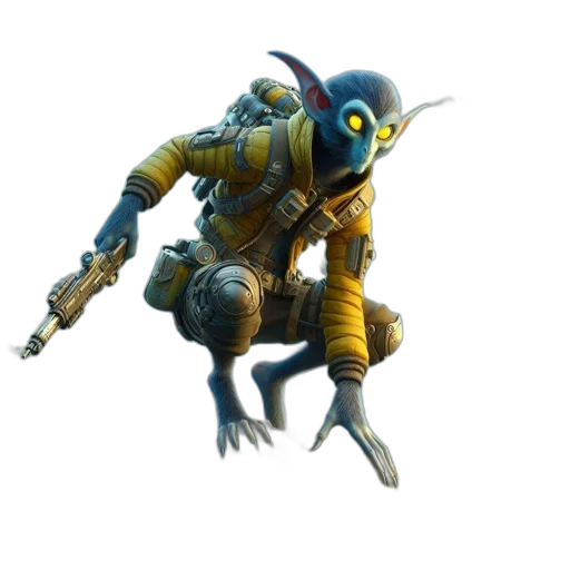 creature, dragon, robot, staff, concept art, fantasy art, 3d render, pixel art transparent PNG cut-out