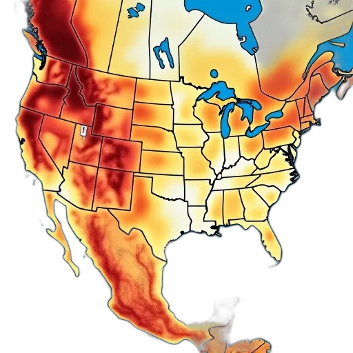 map, showing, average, temperature, united, states, radar transparent PNG cut-out