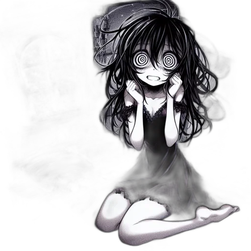 mask, face, dress, creature, anime, cartoon, concept art, pencil sketch transparent PNG cut-out