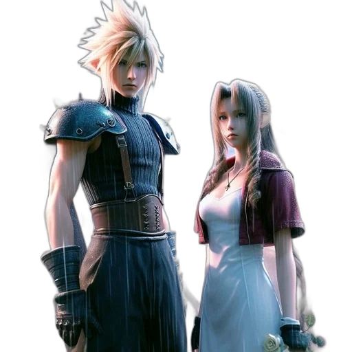 concept art, 3d render, fantasy art, two, animated, characters, stand, amidst transparent PNG cut-out