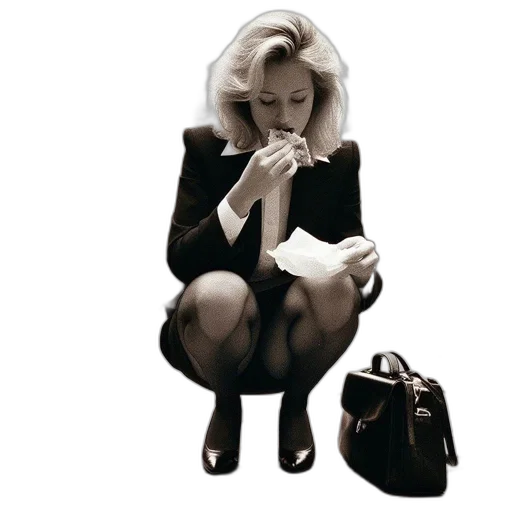 jewelry, jacket, dress, shoes, photorealistic, concept art, monochrome, woman transparent PNG cut-out
