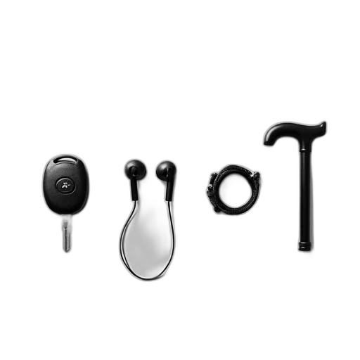 jewelry, staff, robot, weapon, 3d render, collection, various, items transparent PNG cut-out