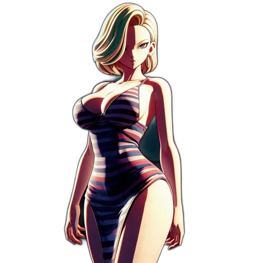 dress, robot, comic book art, concept art, pixel art, cartoon, animated, female transparent PNG cut-out