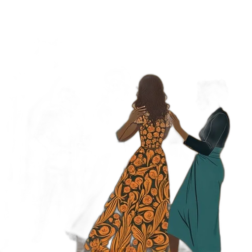 dress, concept art, watercolor, fantasy art transparent PNG cut-out