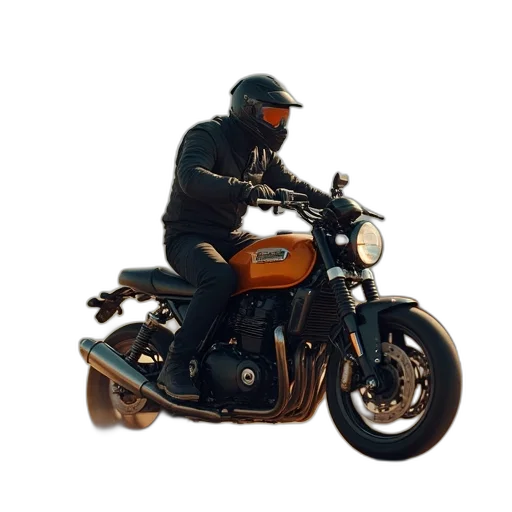 jacket, weapon, photorealistic, 3d render, concept art, pixel art, motor, bike transparent PNG cut-out