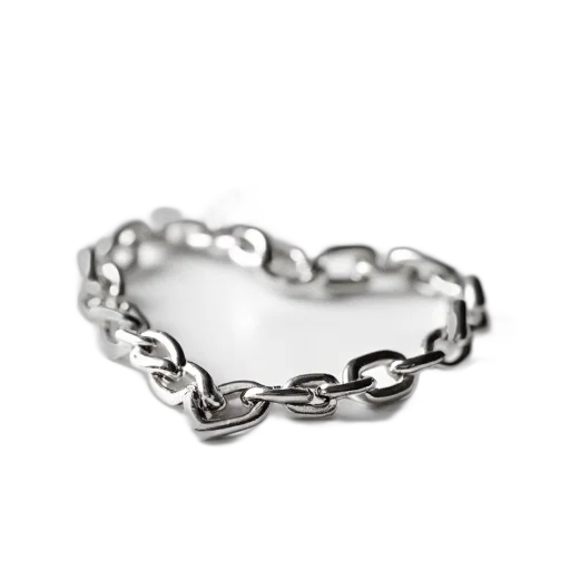 jewelry, crown, silver, heart-shaped, chain, intricate, links, lying transparent PNG cut-out