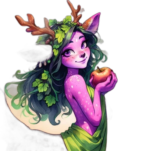 creature, crown, dress, fantasy art, concept art, pixel art, watercolor, green transparent PNG cut-out