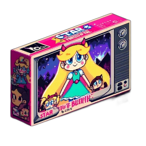 vaporwave, concept art, pixel art, 3d render, colorful, pink, box, cartoonish transparent PNG cut-out