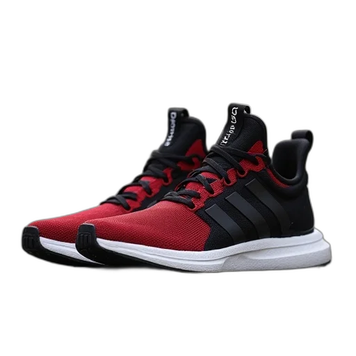 shoes, 3d render, red, adidas transparent PNG cut-out
