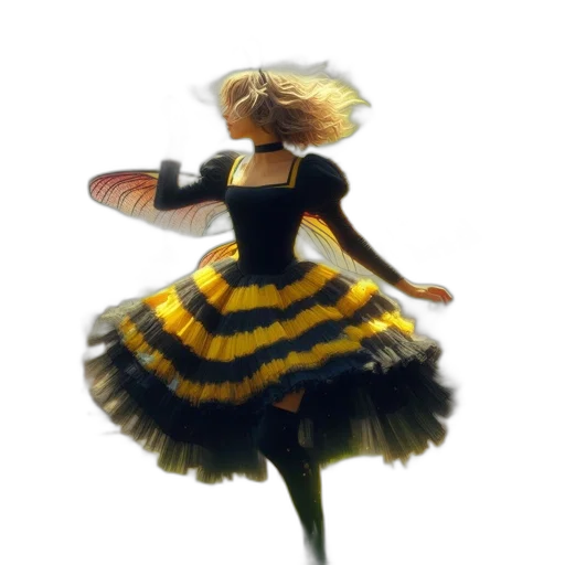 dress, flower, creature, hair, concept art, 3d render, pixel art, fantasy art transparent PNG cut-out