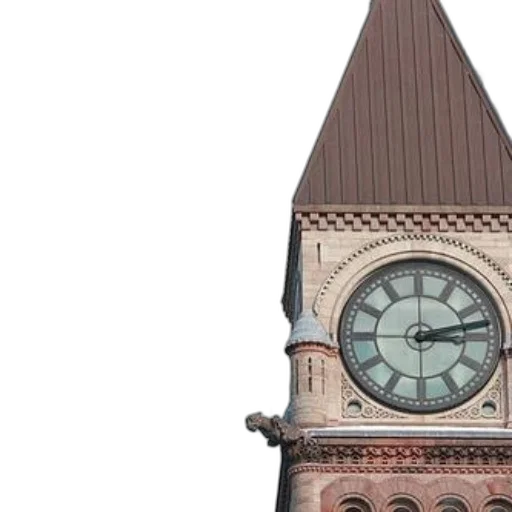 building, face, 3d render, photorealistic, clock, tower, modern, glass transparent PNG cut-out