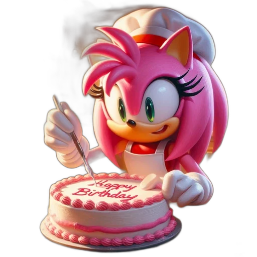 food, 3d render, concept art, pixel art, animated, pink-furred, hedgehog, chef transparent PNG cut-out