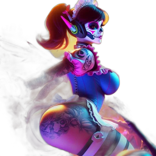 robot, concept art, fantasy art, 3d render, pixel art, neon lights, neon, colorful transparent PNG cut-out