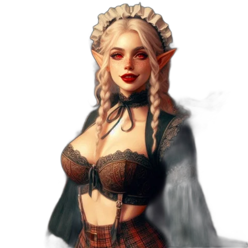 dress, crown, fantasy art, concept art, pixel art, photorealistic, dark, earth tones transparent PNG cut-out