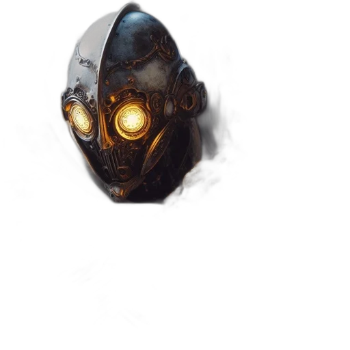 mask, robot, face, creature, concept art, fantasy art, 3d render, photorealistic transparent PNG cut-out