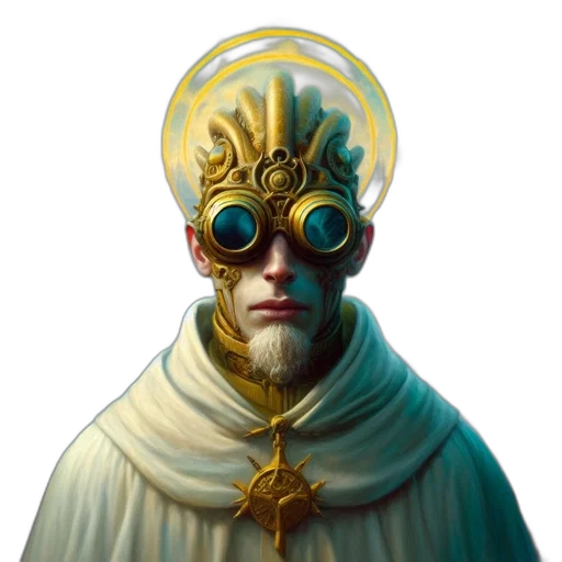 mask, staff, crown, face, concept art, fantasy art, comic book art, pixel art transparent PNG cut-out